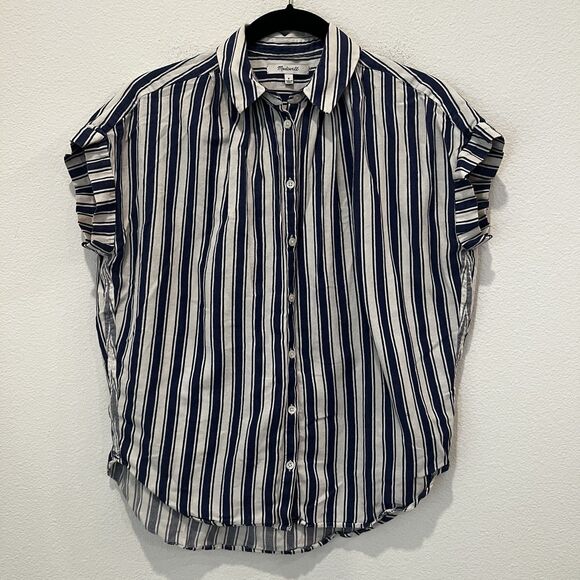 Madewell Central Shirt in Shea Stripe Sz S Boho Chic Casual School Preppy Relaxe - Picture 1 of 7